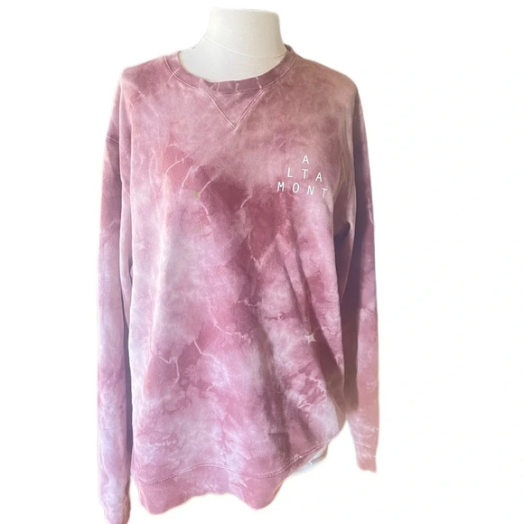 Alta mont surf skate pink tie dye lightweight cotton pullover sweatshirt - Picture 3 of 8